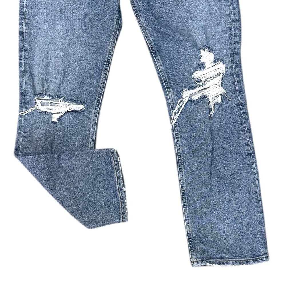 AGOLDE Riley Tapered Leg High Rise Jeans Distressed Button Fly - Picture 3 of 6